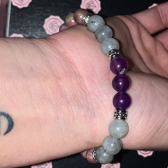 🪬2/$25🪬 New “Ultimate Healer” SS Rose Quartz Point & 8mm Rhodonite Bracelet - Picture 12 of 16